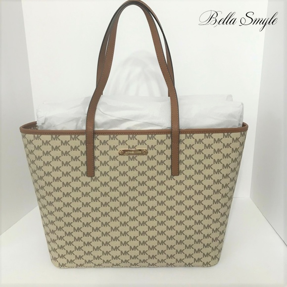 Michael Kors Handbags - Michael Kors Emry Large Top Zip Heritage Signature